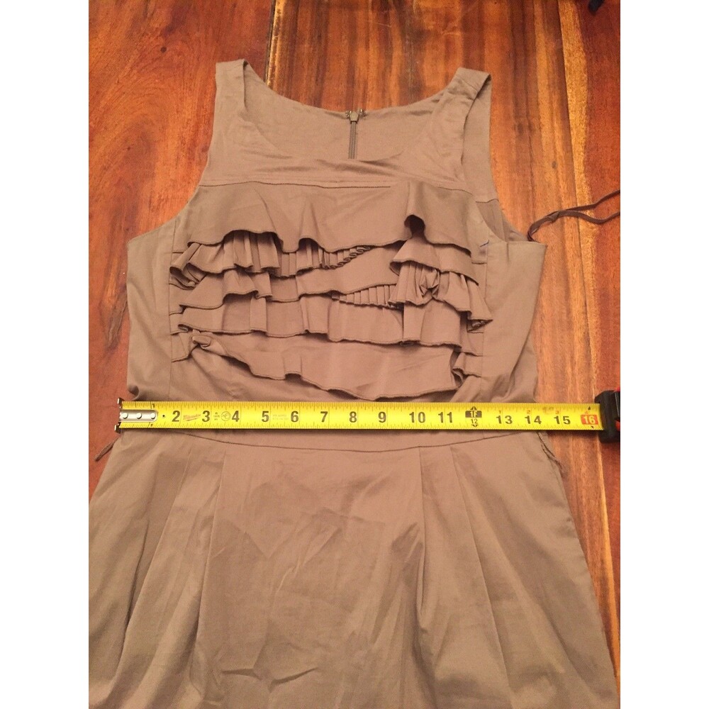 BCBG MAXAZRIA Sleeveless mocha Sheath Ruffle Tiered Dress size 6 B317 - Picture 10 of 12